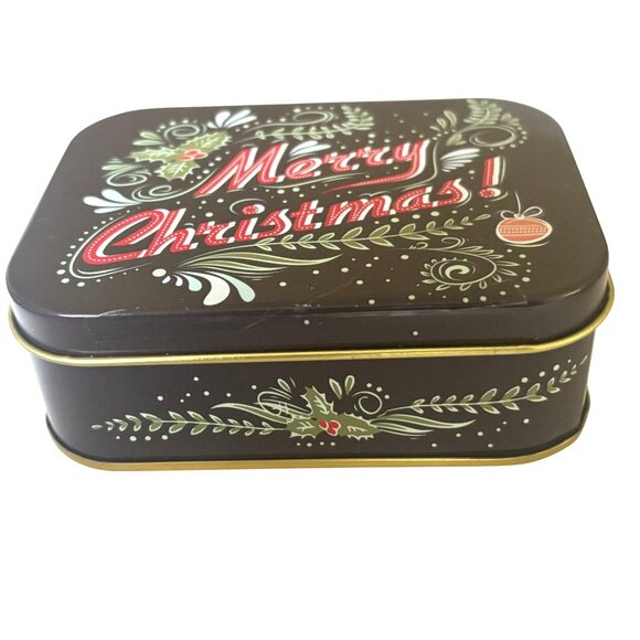 Set Of 5 Christmas-Themed Metal Gift Tins W Santa/Snowman Christmas Holiday - Picture 9 of 9
